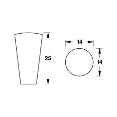 VASSO Düğme Kulp Mat Siyah 14mm