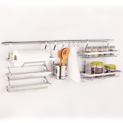TRENO Set 3 Tezgah Arası Aksesuar, Parlak Krom, 100cm