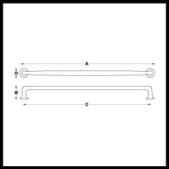 FERMO Akslı Kulp, Mat Altın, 320mm