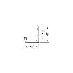 LAISY Askı Mat Krom 17x41x47mm