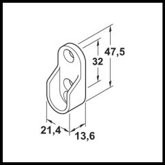 Askı Borusu Flanşı, Oval, Açık Gri, Plastik 21,4mm (10 Adet)