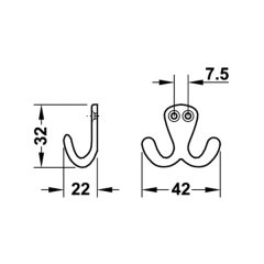 CAPARI Askı Parlak Krom 44x23x33mm