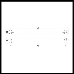 FERMO Akslı Kulp, Paslanmaz Çelik Renkli, 224mm